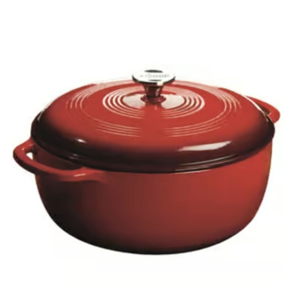 Lodge Cast Iron Enameled 7.5QT Dutch Oven- Red - Picture 1 of 7